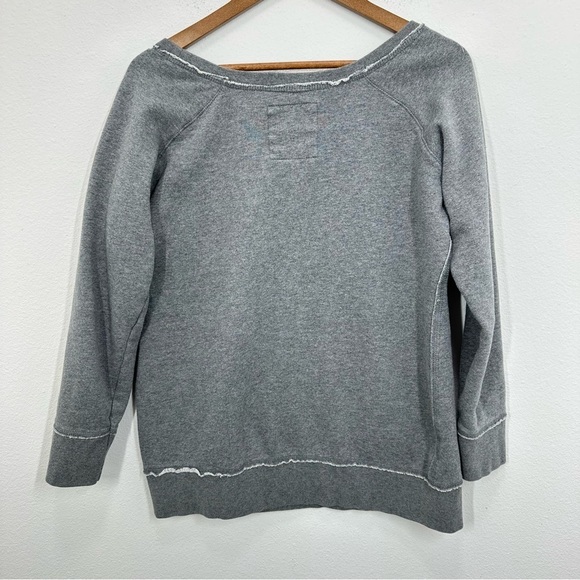 Kansas Jayhawks Scoop Neck Longsleeve Grey Sweatshirt XL Colosseum Athletics - Picture 5 of 5